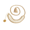 CHANEL Vintage Pearl Chain Tassel Gürtelkette Halskette Gold Pre-Loved 12511 0