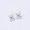 Dior Tribales Pearl Crystal CD Pendant Earrings Ohrringe Pre-Loved 32542 3