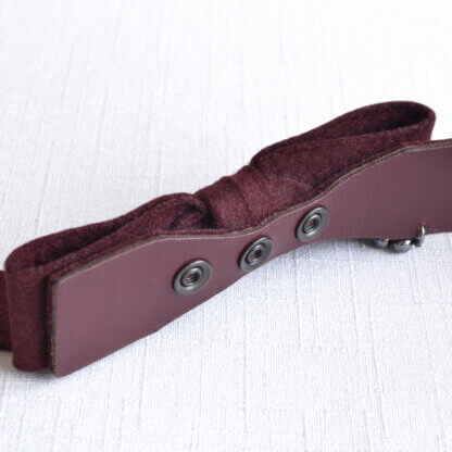 CHANEL Vintage 02A Bow Felt Belt Schleifen Gürtel Wolle Burgundy Pre-Loved 3251203