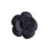 CHANEL Vintage Camellia Wool Brooch Brosche Schwarz Pre-Loved 325122 0