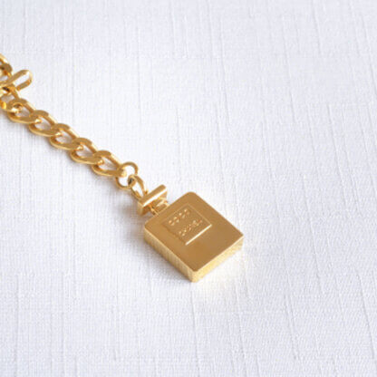 CHANEL Vintage Perfume Bottle Multi Chain Belt Gold Pre-Loved 325121 2