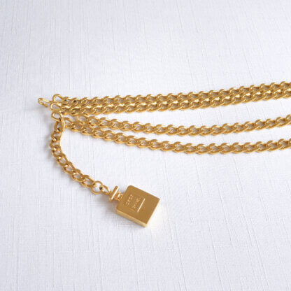 CHANEL Vintage Perfume Bottle Multi Chain Belt Gold Pre-Loved 325121 3