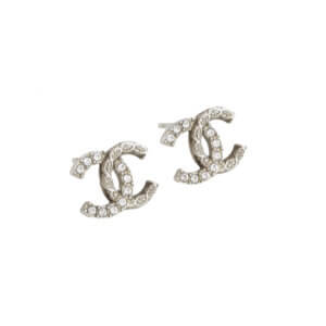 CHANEL 24A CC Earrings Ruthenium Silver Silber Ohrringe Pre-Loved 525122 1