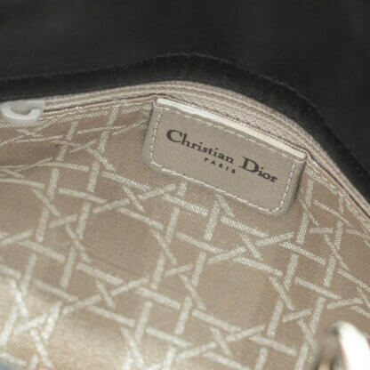 Dior Vintage Lady Mini Diamond Silk Crystal Handtasche Schwarz Pre-Loved 52545 7
