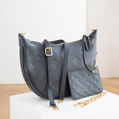 Louis Vuitton Loop Hobo Monogram Empreinte Leder Handtasche Schwarz Noir Pre-Loved 52528 4