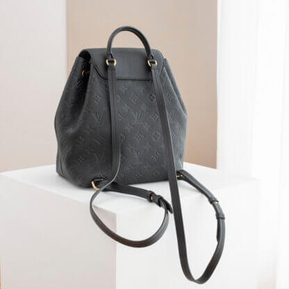 Louis Vuitton Montsouris PM Monogram Empreinte Leder Rucksack Schwarz Pre-Loved 52529 2