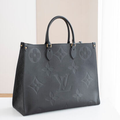 Louis Vuitton Onthego GM Monogram Empreinte Leder Handtasche Schwarz 525211 1