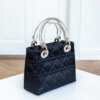 Dior Vintage Lady Mini Diamond Silk Crystal Handtasche Schwarz Pre-Loved 52545 11