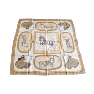 Hermès Carré Grand Apparat Seidentuch Beige Second Hand 525315 0