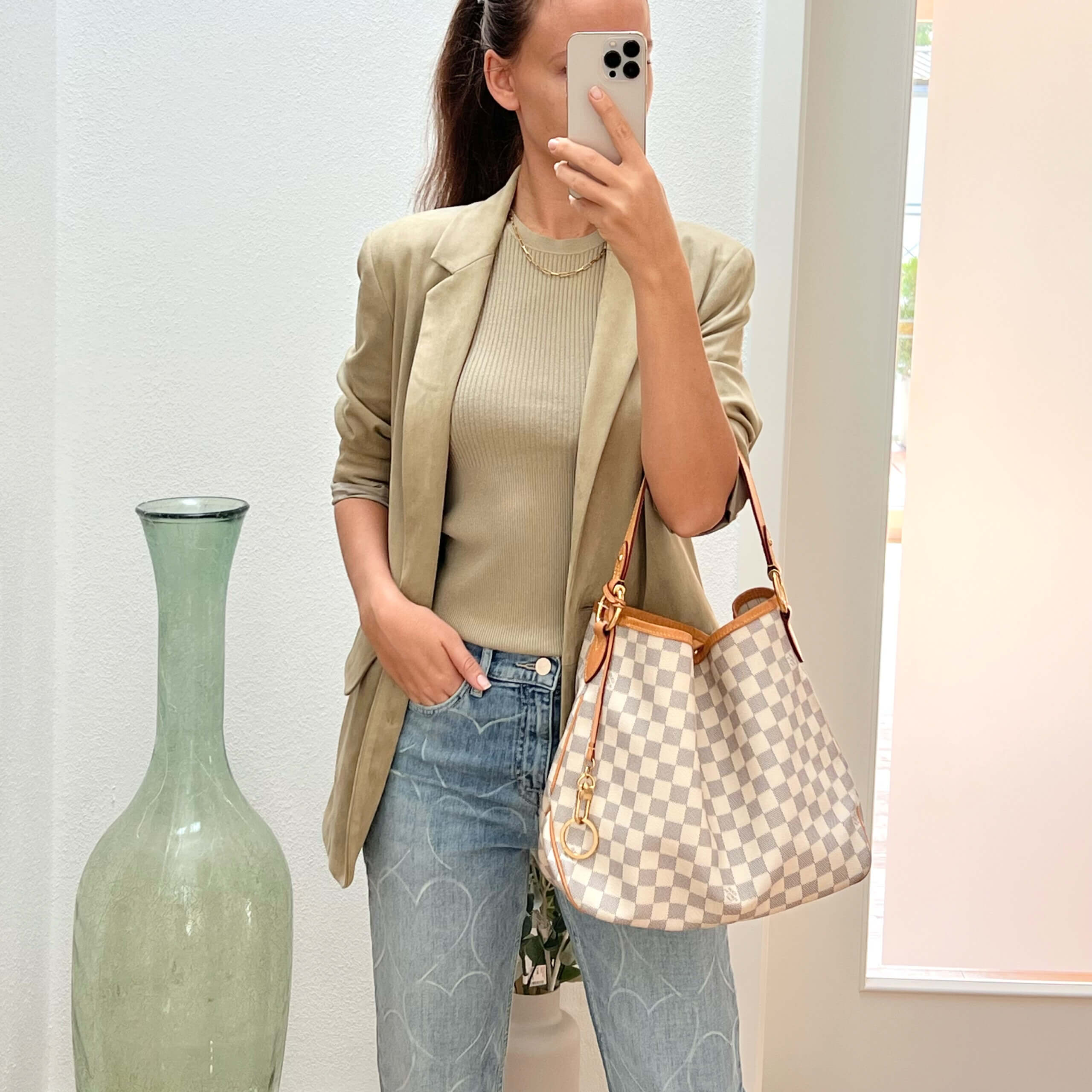 Louis Vuitton Delightful PM Damier Azur Canvas Handtasche Pre-Loved 625213 Modshot 1