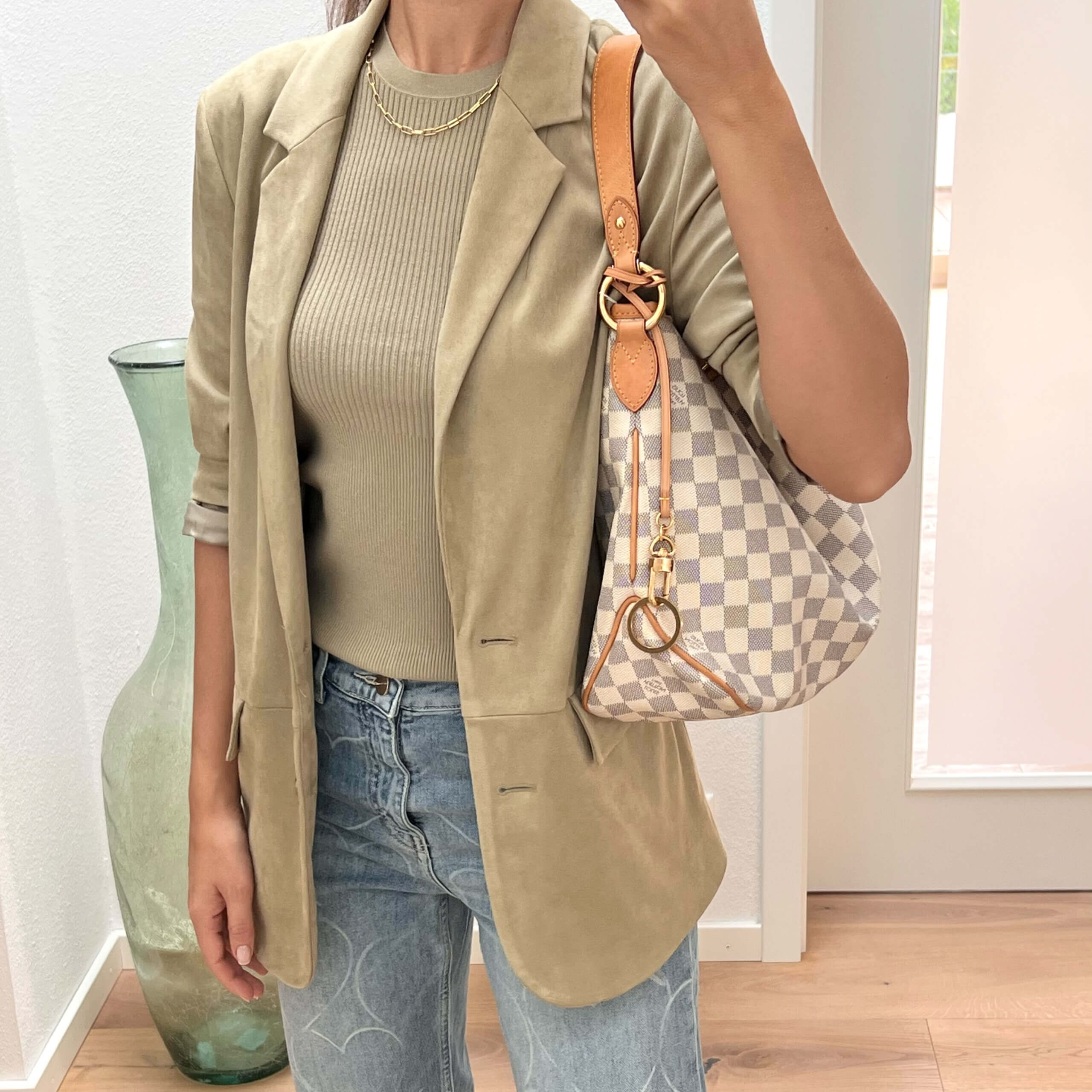 Louis Vuitton Delightful PM Damier Azur Canvas Handtasche Pre-Loved 625213 Modshot 2