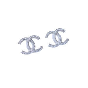 CHANEL 21B CC Ohrstecker Silber Earrings Silver Pre-Loved 1025135 0