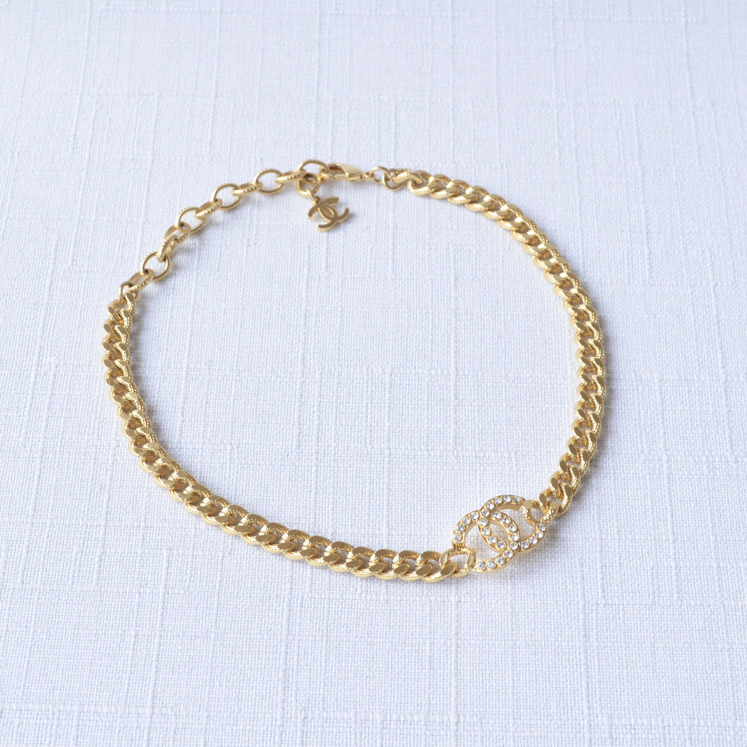 CHANEL 22A CC Choker Kette Necklace Gold Pre-Loved 1125143 1 CHANEL 22A CC Choker Kette Necklace Gold Pre-Loved 1125143 1