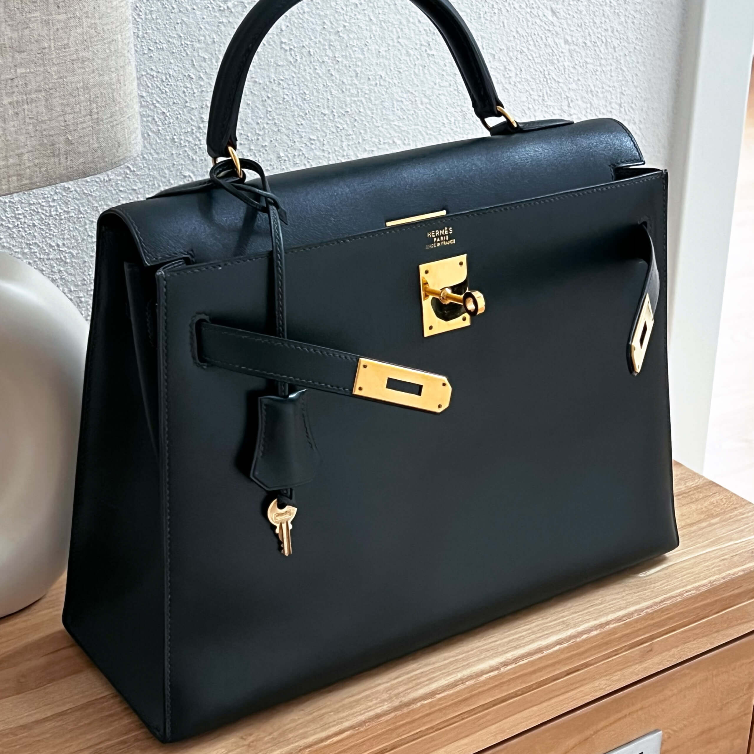 Hermès Vintage Kelly Box Leather Dunkelgrün Dark Green Pre-Loved 12633 11