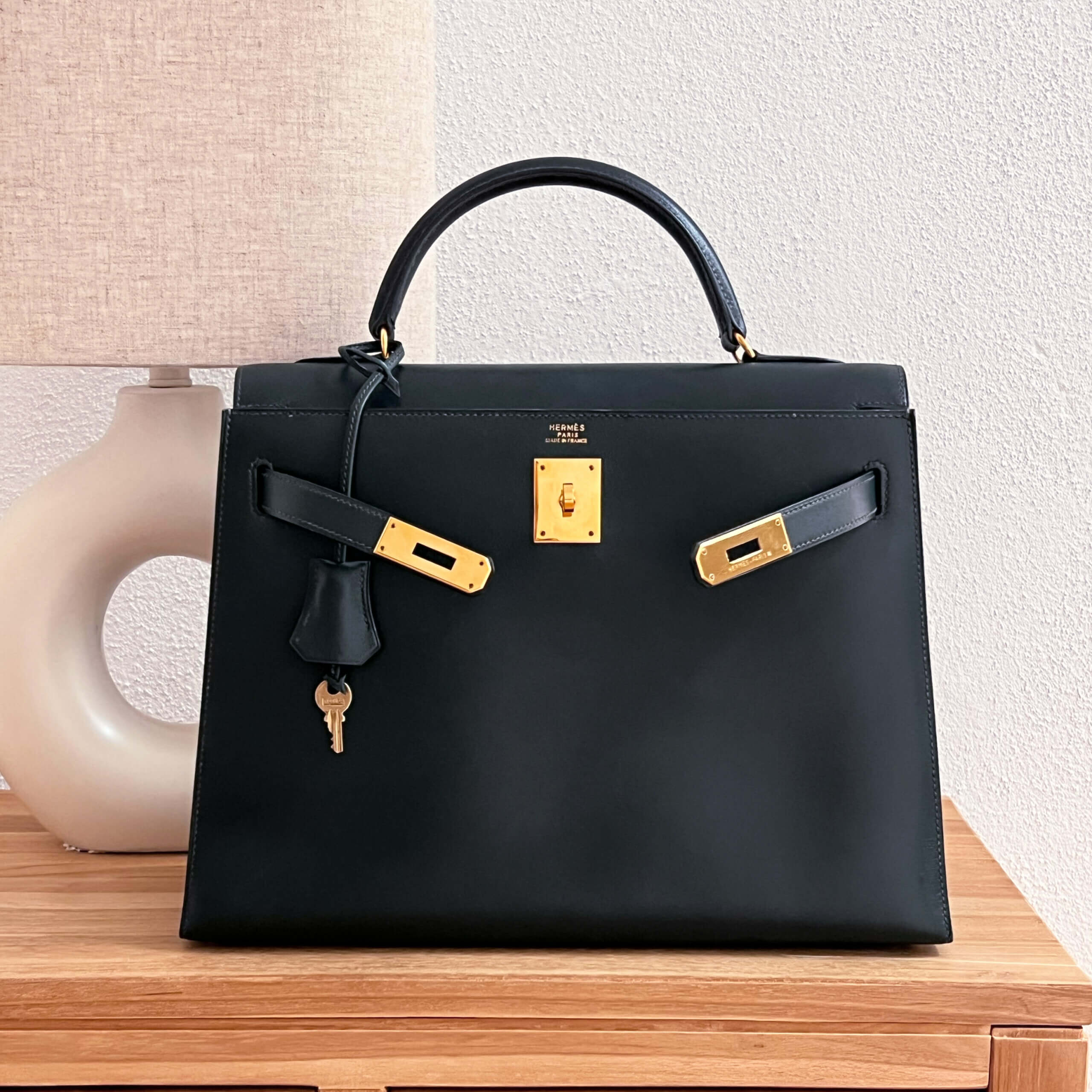 Hermès Vintage Kelly Box Leather Dunkelgrün Dark Green Pre-Loved 12633 9