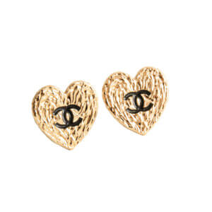 CHANEL 24P CC Herz Ohrringe Heart Earrings Pre-Loved 12615 0