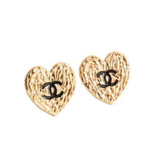 CHANEL 24P CC Herz Ohrringe Heart Earrings Pre-Loved 12615 0