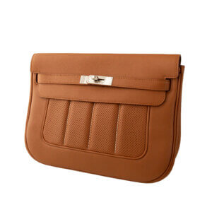 Hermès Berline 28 Swift Leder Handtasche Gold Palladium Pre-Loved 22634 o