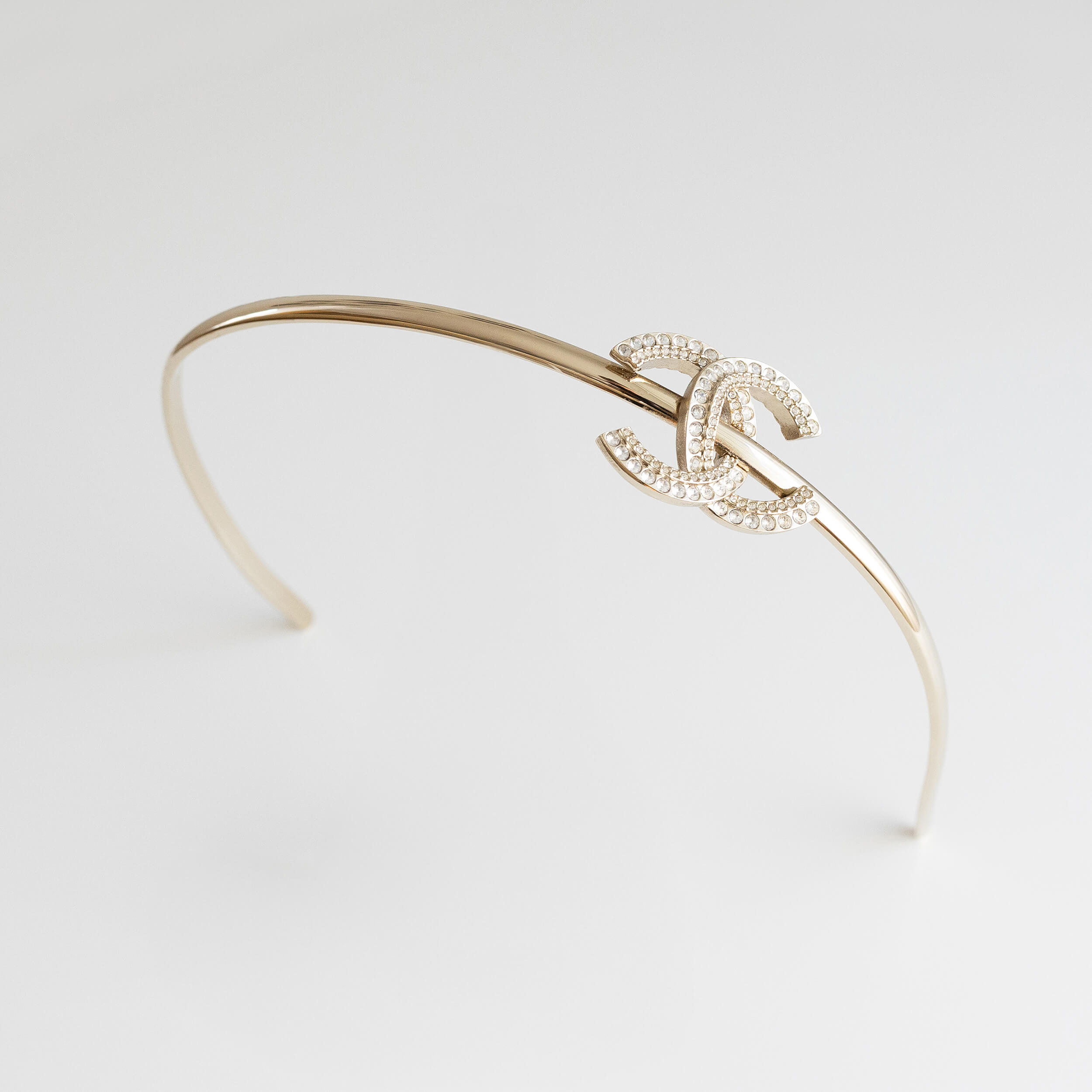 CHANEL 22B CC Haarreif Crystal Gold Headband Pre-Loved 726121 1